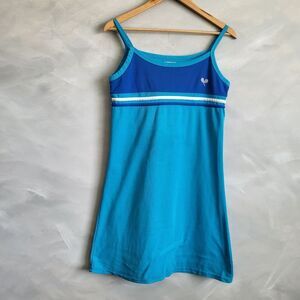 Vintage Blue Tennis Mini Dress Size S Sleeveless Spaghetti Strap